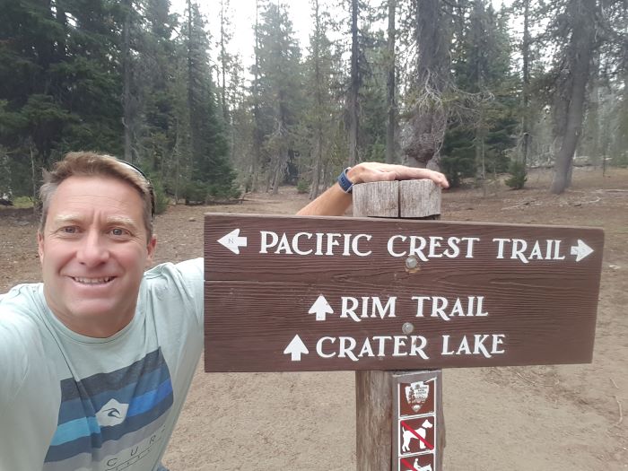 Crater Lake National Park Hiking Sign