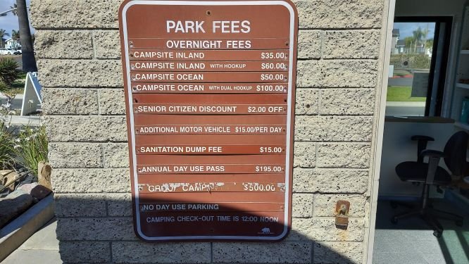 South Carlsbad Campground Fee Sign