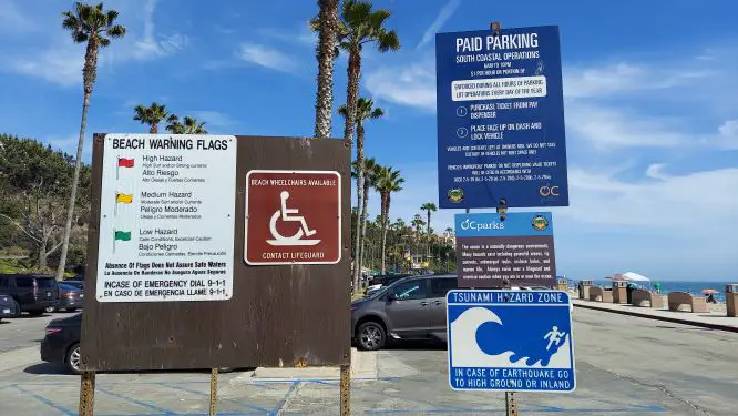Aliso Beach Parkign Sign