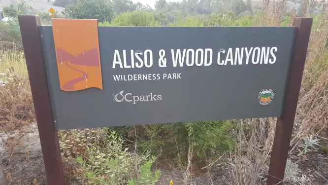 Aliso and woods canyons wilderness park sign